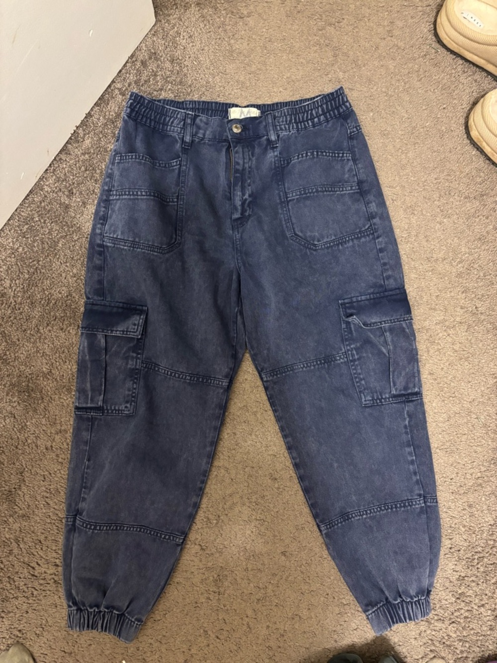 We The Free Dark Blue Cargo Jogger Pants